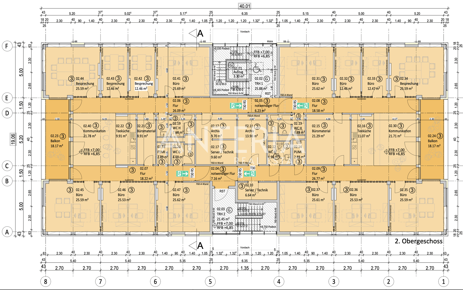 Grundriss Büroeinheit 2.OG